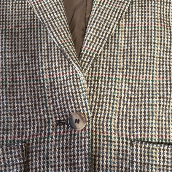 Vintage 1980 INNER VIEW Gitano brown plaid herringbone western coat Small Medium - Picture 9 of 16